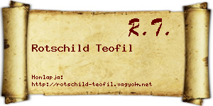 Rotschild Teofil névjegykártya